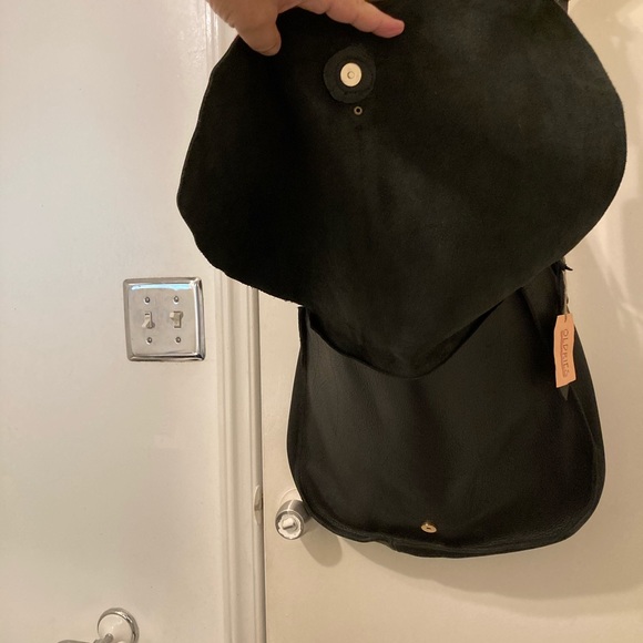 New Oldrie Large Leather Cross Body Bag Shoulder Messenger Bag Satchel Black - Picture 4 of 15